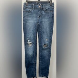 White House Black Market Jeans Womens Juniors Sz. 0 The slim Ripped Distressed
